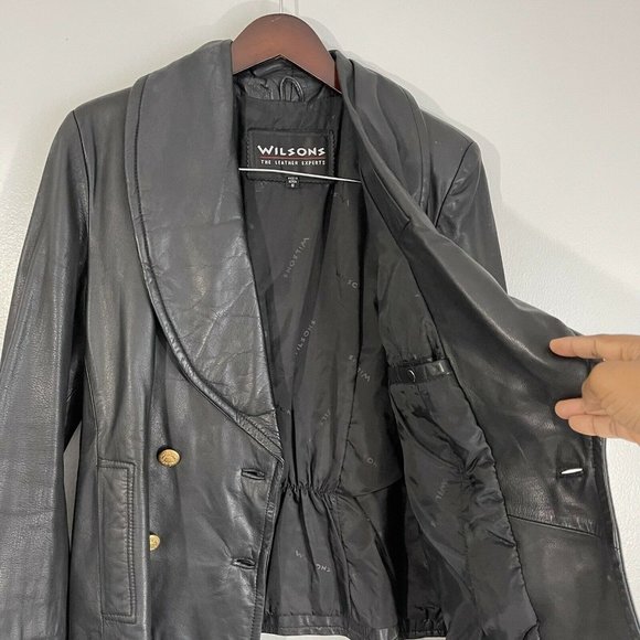 Wilson's Leather Womens Black Leather Biker Moto Jacket Size S Motorcycle - Picture 6 of 9